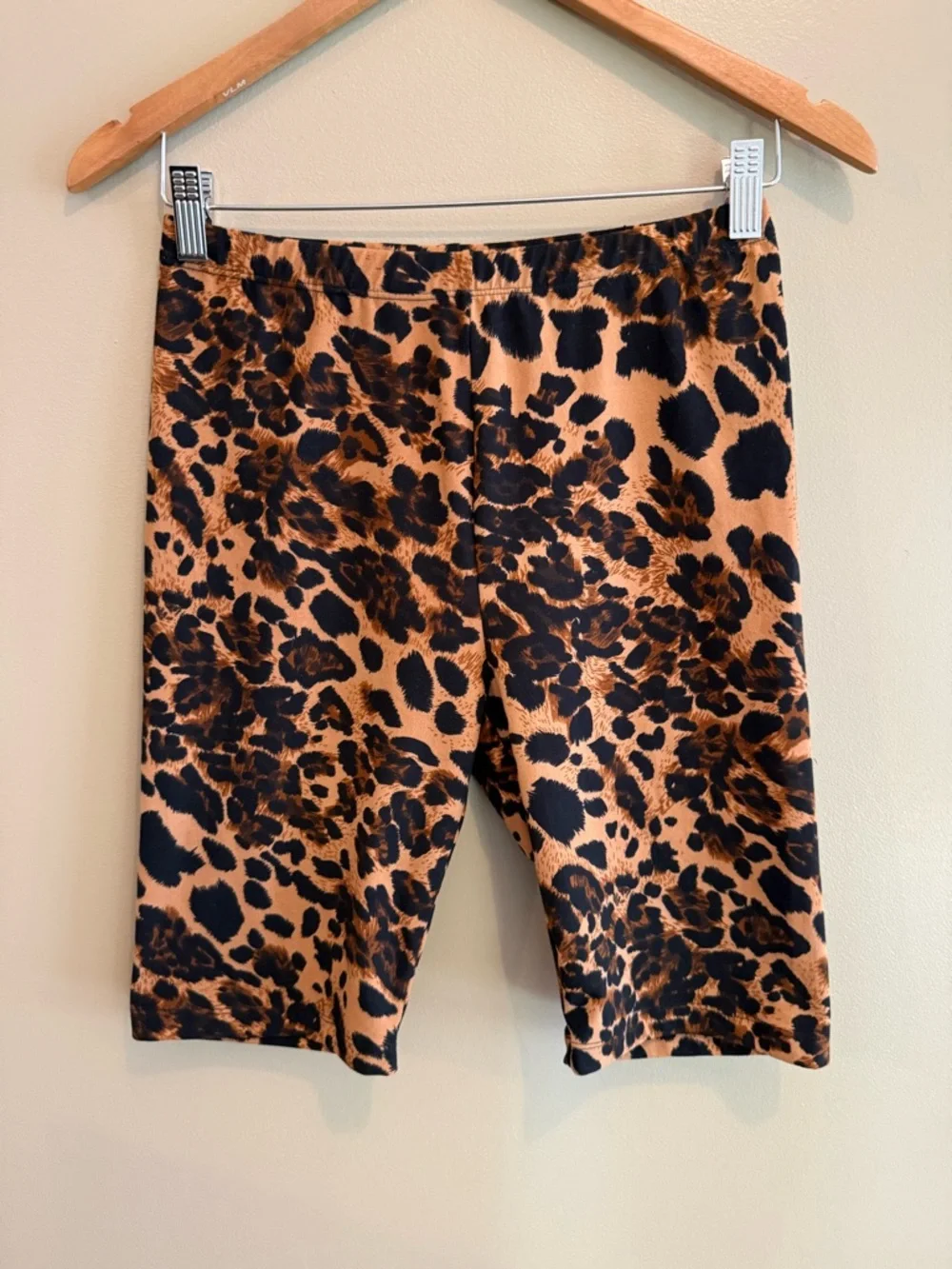 ZENANA Leopard-Print Bike Shorts in Brown and Black